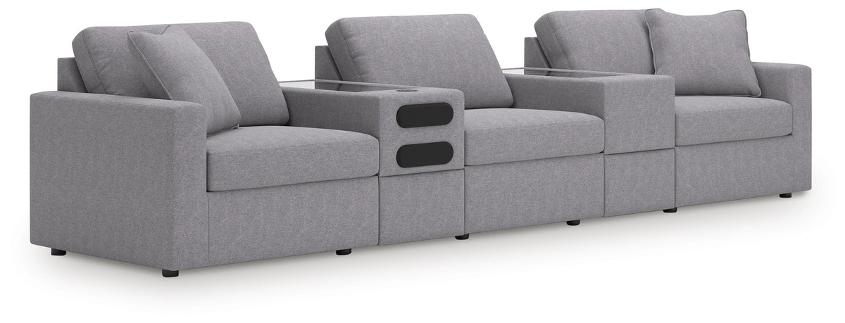 Modmax 5-Piece Sectional with Audio System Next-Gen Nuvella™ Performance Fabric