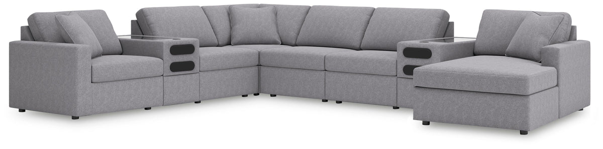 Modmax 8-PC Sectional with Chaise and Audio Consoles Next-Gen Nuvella™ Performance Fabric