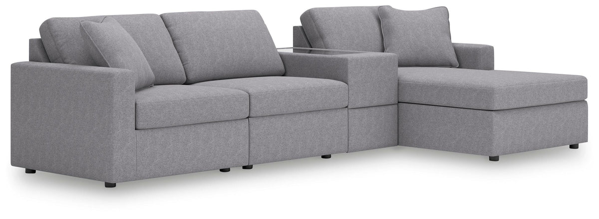 Modmax 4-Piece Sectional with Chaise and Storage Console Next-Gen Nuvella™ Performance Fabric