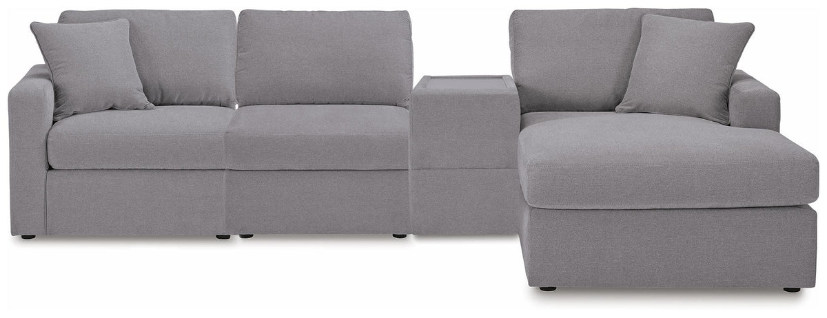 Modmax 4-Piece Sectional with Chaise and Storage Console Next-Gen Nuvella™ Performance Fabric