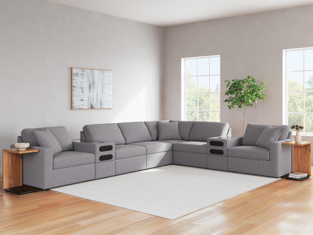 Modmax 8-Piece Sectional with Audio Consoles Next-Gen Nuvella™ Performance Fabric