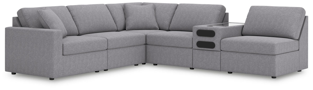 Modmax 6-Piece Sectional with Audio Console Next-Gen Nuvella™ Performance Fabric