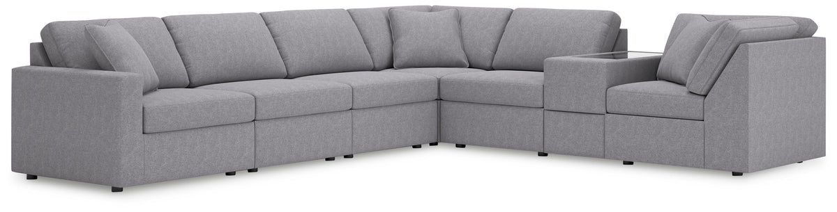 Modmax 7-Piece Sectional with Storage Console Next-Gen Nuvella™ Performance Fabric