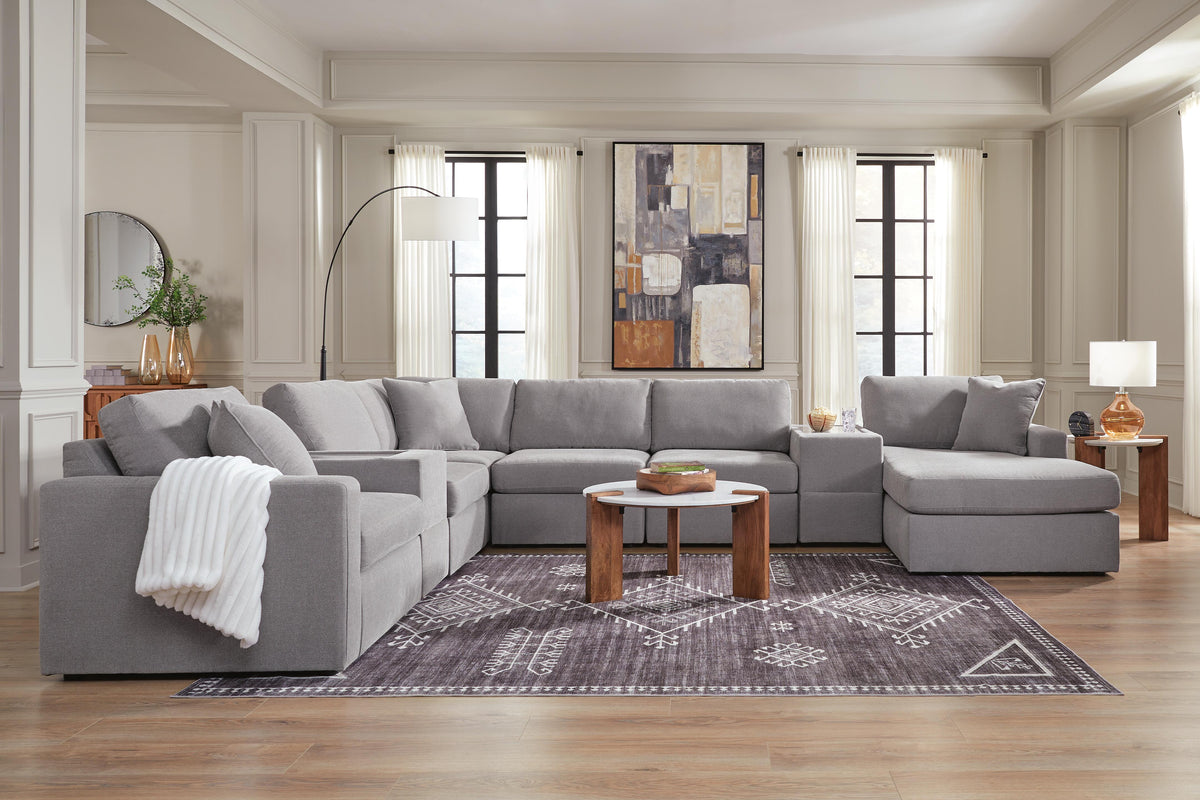 Modmax 8-Piece Sectional with Chaise and Storage Consoles Next-Gen Nuvella™ Performance Fabric