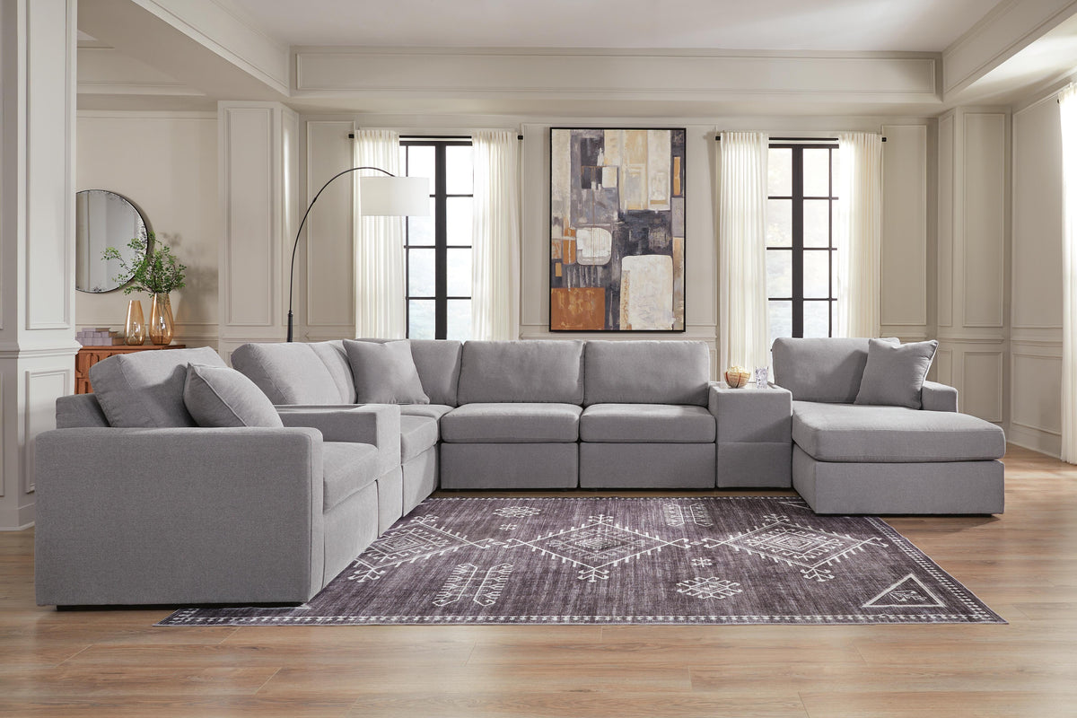 Modmax 8-Piece Sectional with Chaise and Storage Consoles Next-Gen Nuvella™ Performance Fabric