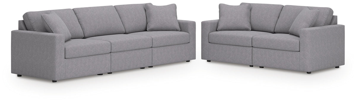 Modmax 3-Piece Sectional Sofa and 2-Piece Sectional Loveseat - Granite