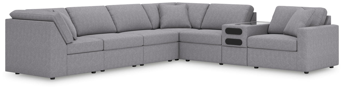Modmax 7-Piece Sectional with Audio Console Next-Gen Nuvella™ Performance Fabric