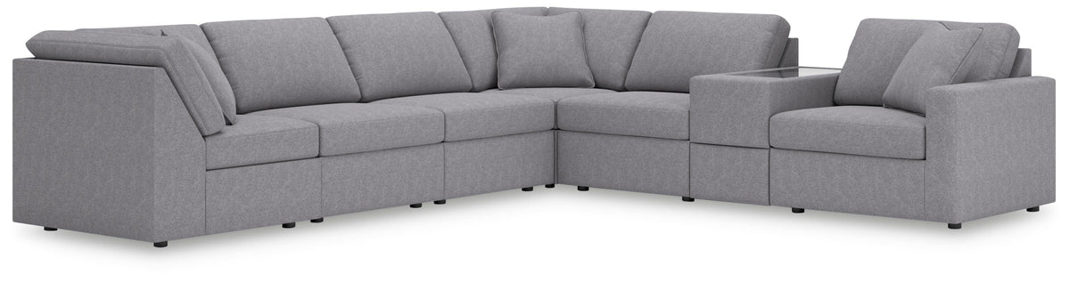 Modmax 7-Piece Sectional with Storage Console Next-Gen Nuvella™ Performance Fabric
