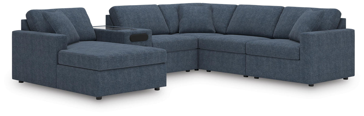 Modmax 6-Piece Sectional with Audio System and Chaise Next-Gen Nuvella™ Performance Fabric