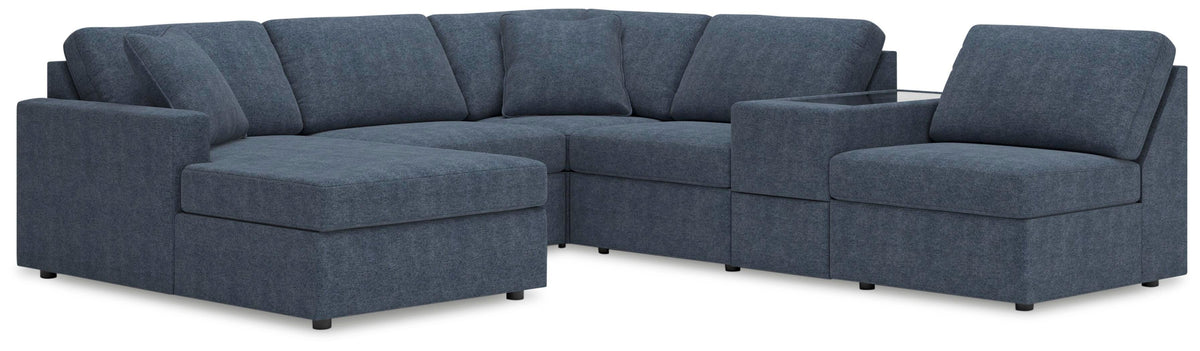 Modmax 6-Piece Sectional with Chaise and Storage Console Next-Gen Nuvella™ Performance Fabric