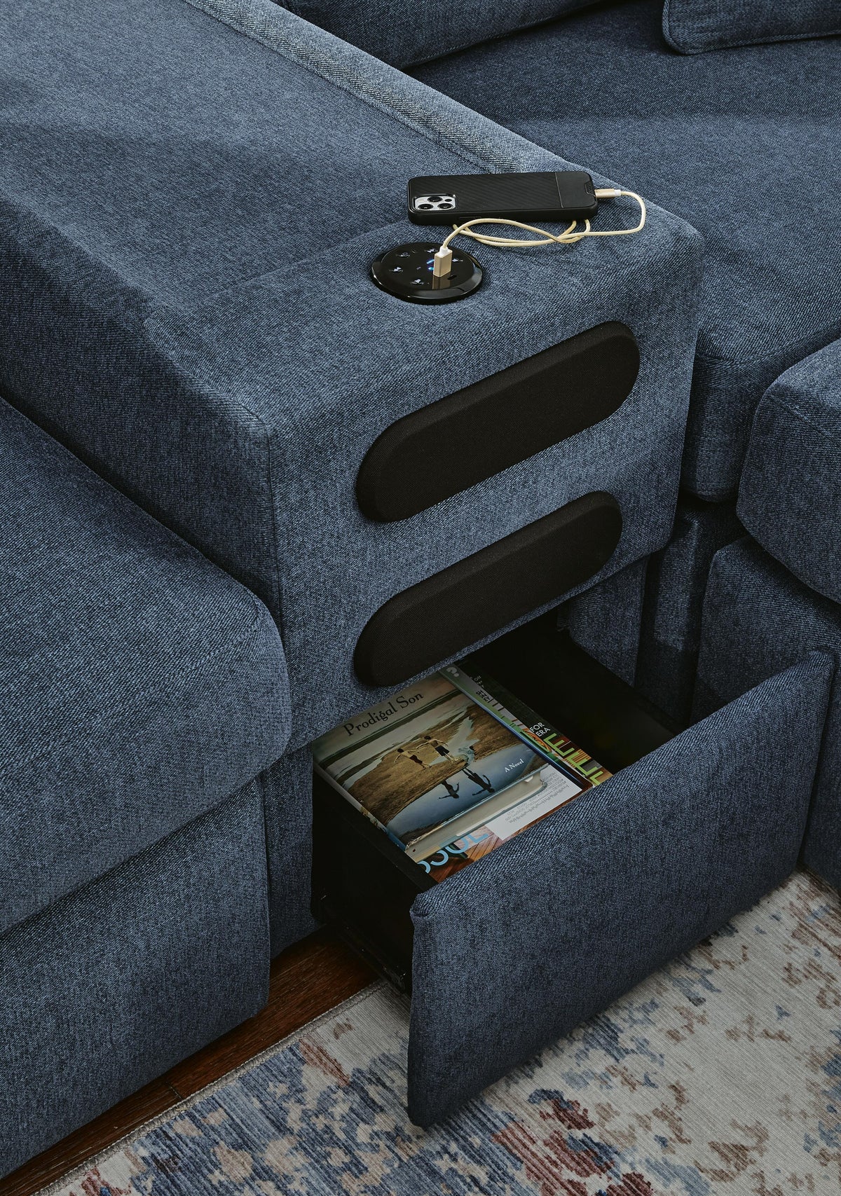 Modmax 7-Piece Sectional with Audio Console Next-Gen Nuvella™ Performance Fabric