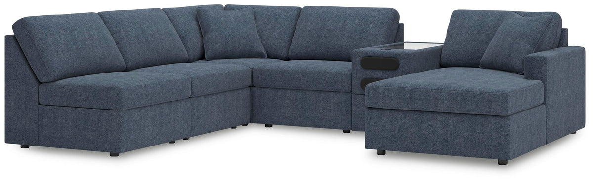 Modmax 6-Piece Sectional with Chaise and Audio Console Next-Gen Nuvella™ Performance Fabric