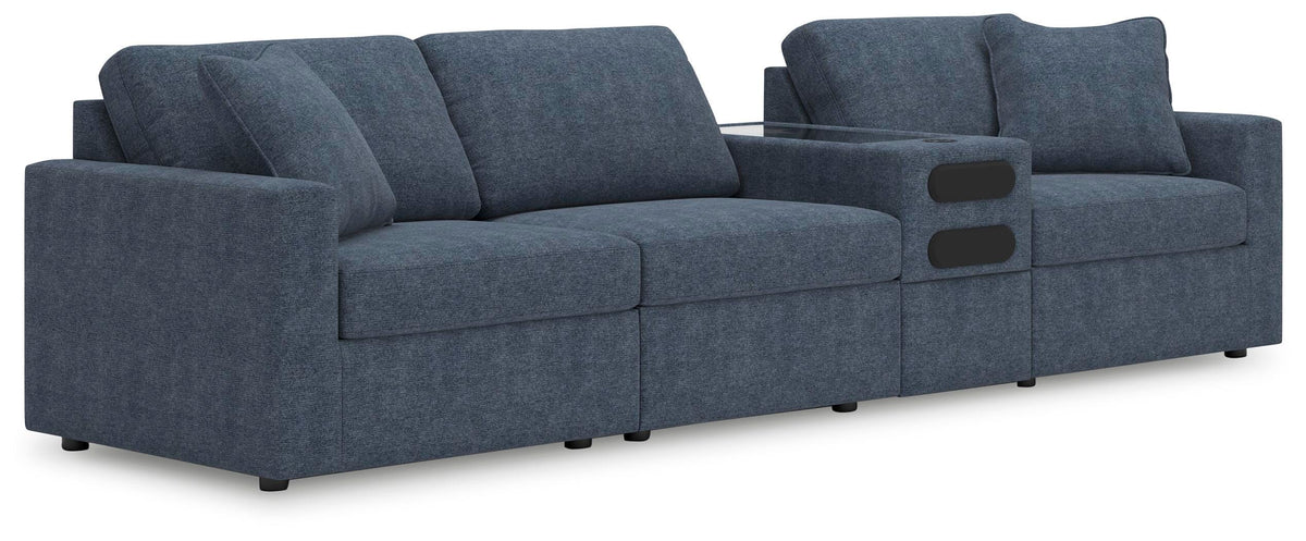 Modmax 4-Piece Sectional with Audio Console Next-Gen Nuvella™ Performance Fabric
