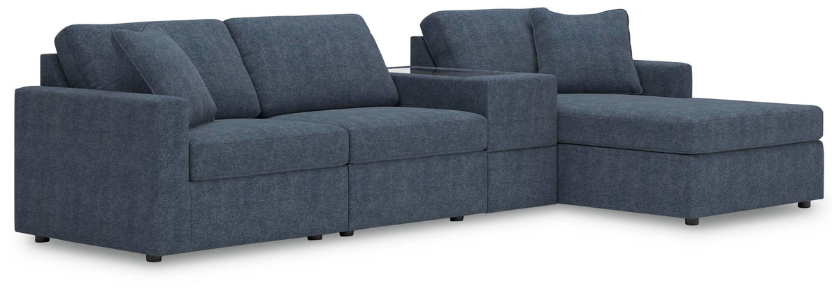 Modmax 4-Piece Sectional with Chaise and Storage Console Next-Gen Nuvella™ Performance Fabric