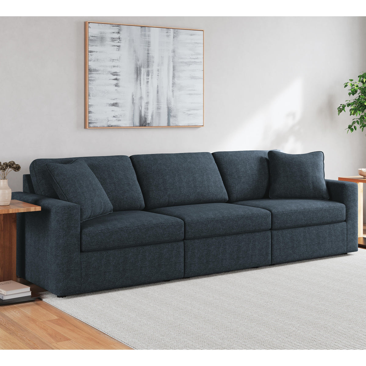 Modmax 3-Piece Sectional and Ottoman - Ink