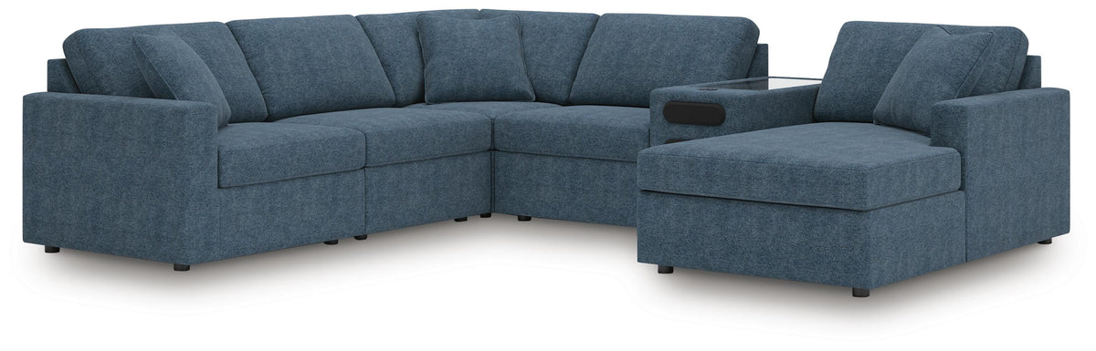 Modmax 6-Piece Sectional with Audio System and Chaise Next-Gen Nuvella™ Performance Fabric