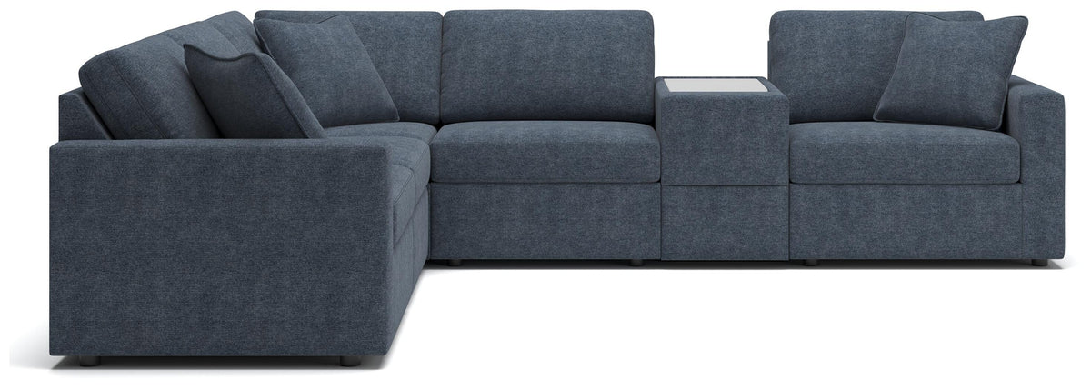 Modmax 6-Piece Sectional with Storage Console Next-Gen Nuvella™ Performance Fabric