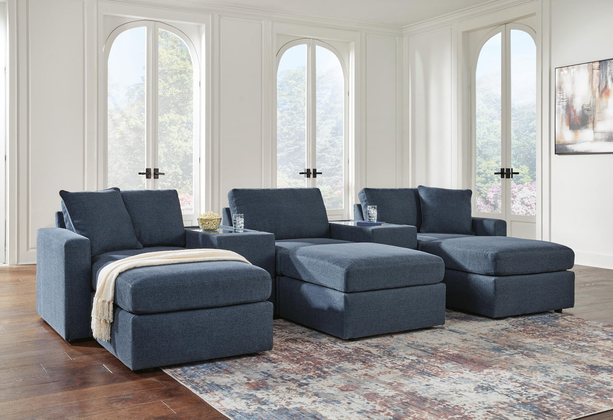 Modmax 5-Piece Sectional and 3 Ottomans - Ink