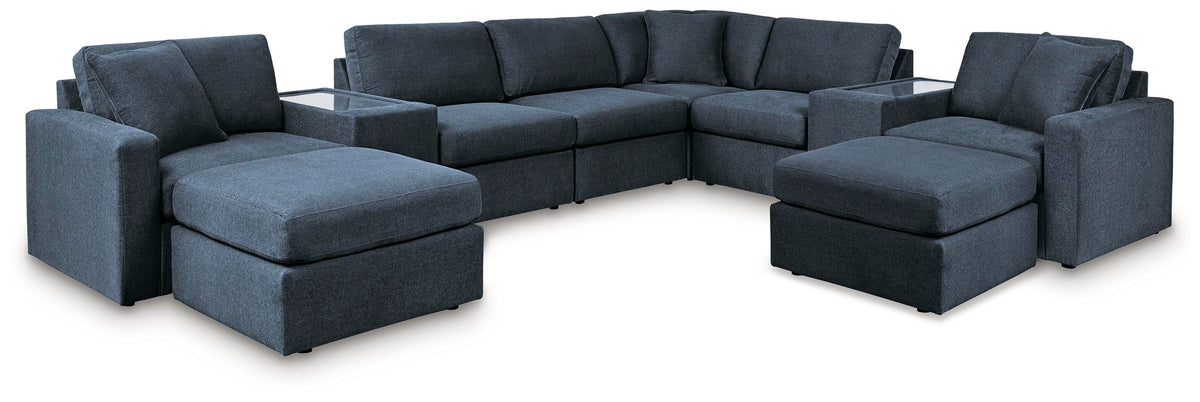Modmax 6-Piece Sectional and 2 Ottomans - Ink