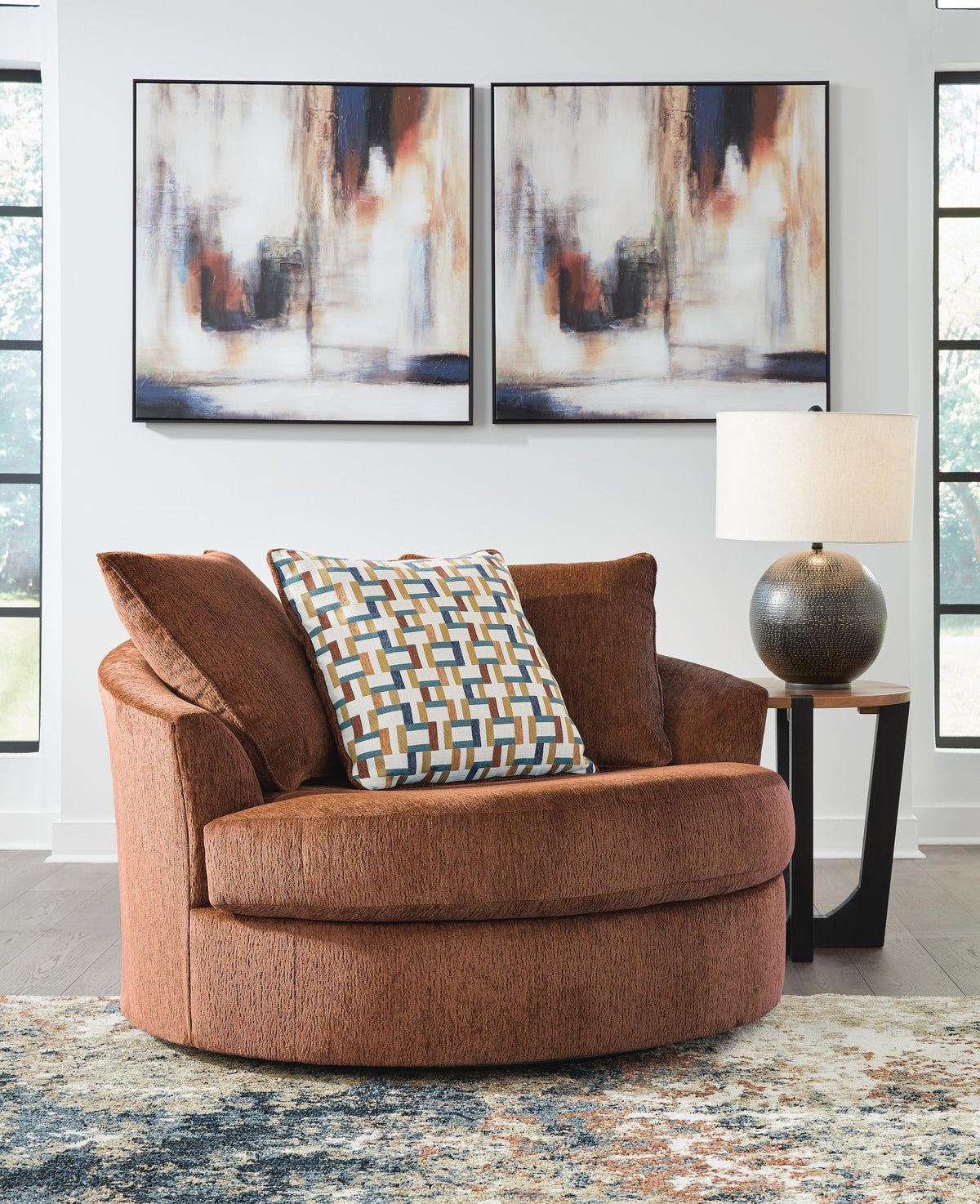 Laylabrook Oversized Swivel Accent Chair Chenille