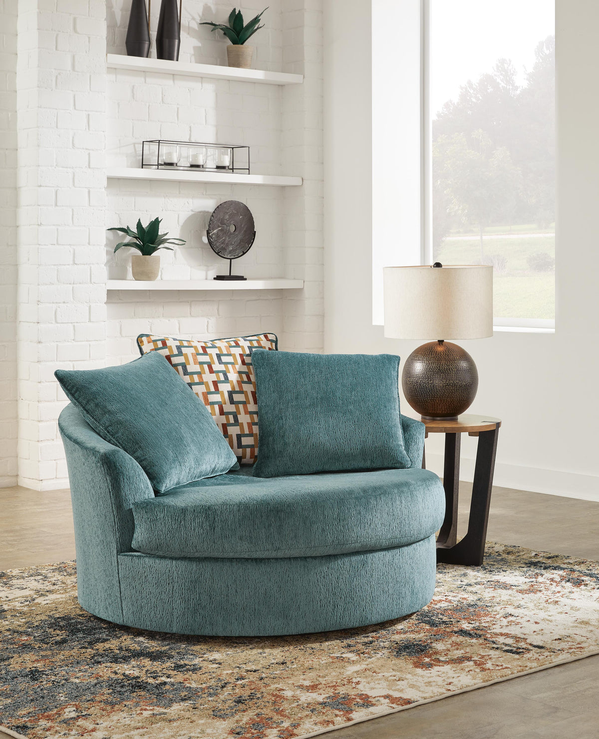 Laylabrook Oversized Swivel Accent Chair Chenille