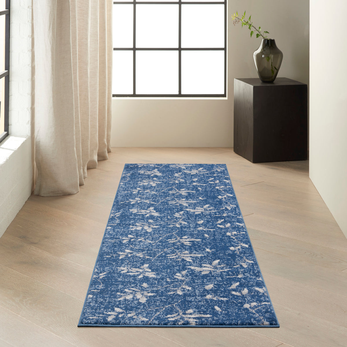 River Flow RFV03 Navy Ivory Rug - room scene
