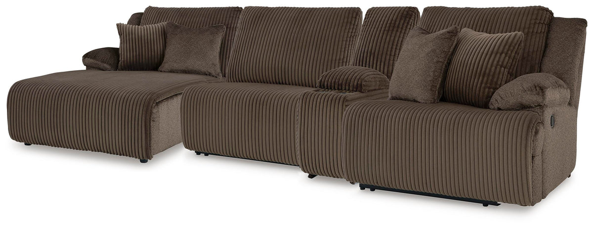 Top Tier 4-Piece Reclining Sectional with Chaise Velvet