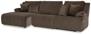 Top Tier 3-Piece Reclining Sofa Chaise Sectional Velvet