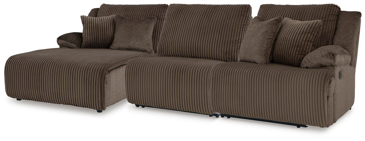 Top Tier 3-Piece Reclining Sofa Chaise Sectional Velvet