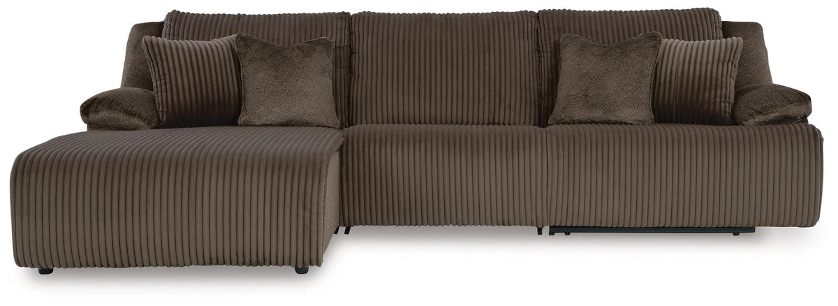 Top Tier 3-Piece Reclining Sectional Sofa Chaise Velvet