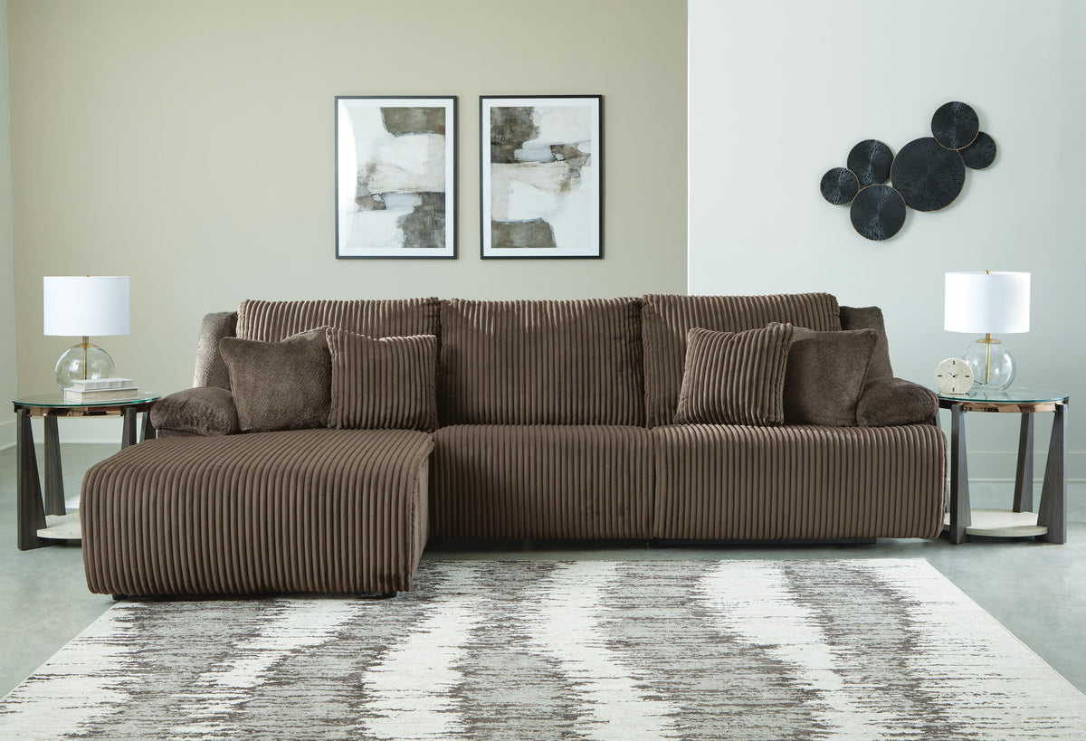 Top Tier 3-Piece Reclining Sectional Sofa Chaise Velvet