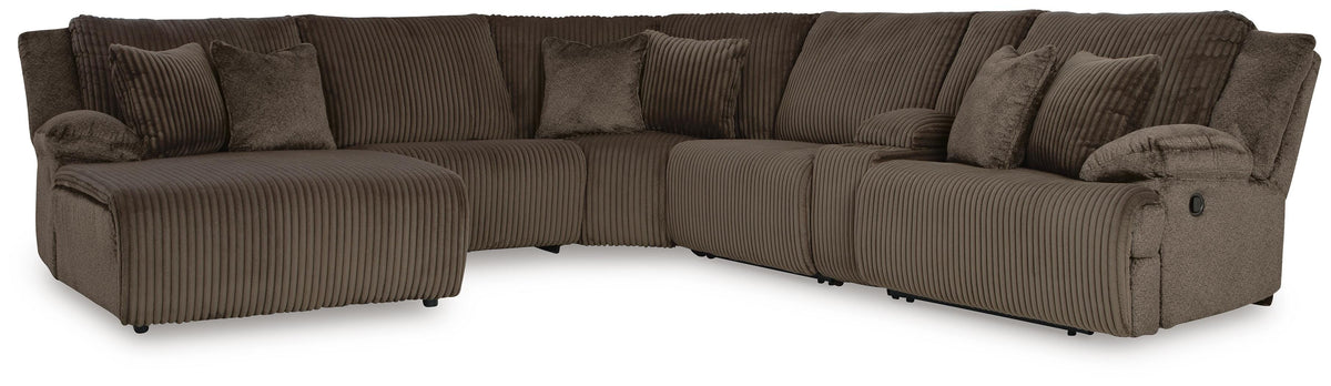 Top Tier 6-Piece Reclining Sectional with Chaise Velvet