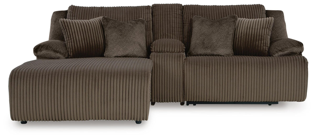 Top Tier 3-Piece Reclining Sectional Sofa with Chaise Velvet