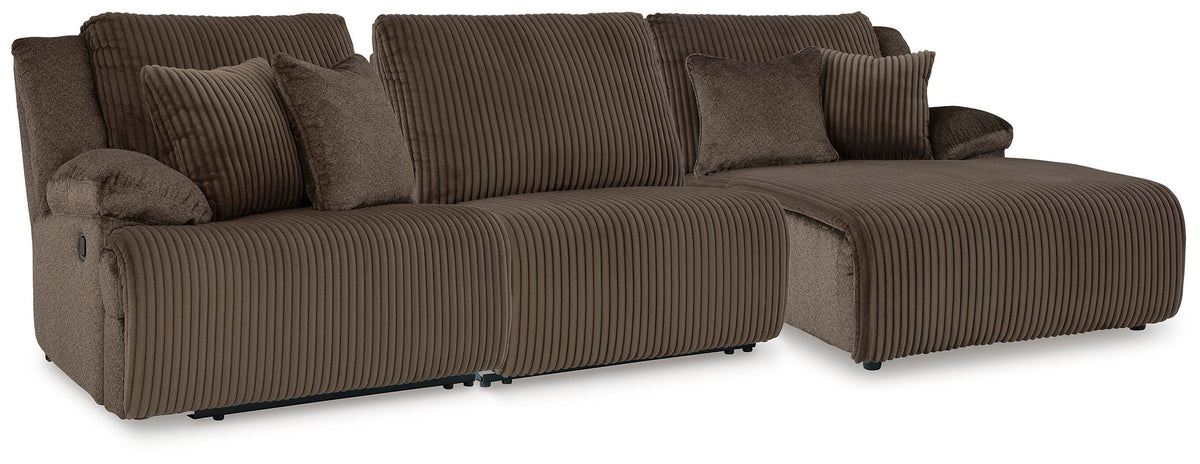Top Tier 3-Piece Reclining Sofa Chaise Sectional Velvet