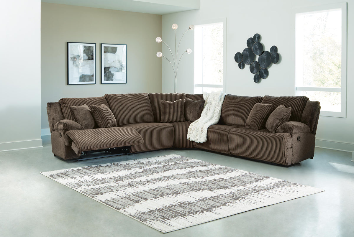 Top Tier 5-Piece Reclining Sectional Velvet