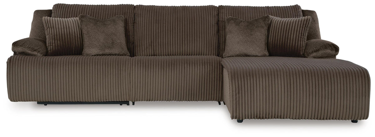 Top Tier 3-Piece Reclining Sectional Sofa Chaise Velvet