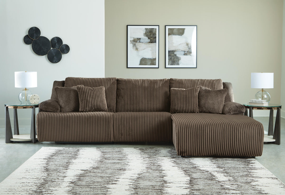Top Tier 3-Piece Reclining Sectional Sofa Chaise Velvet