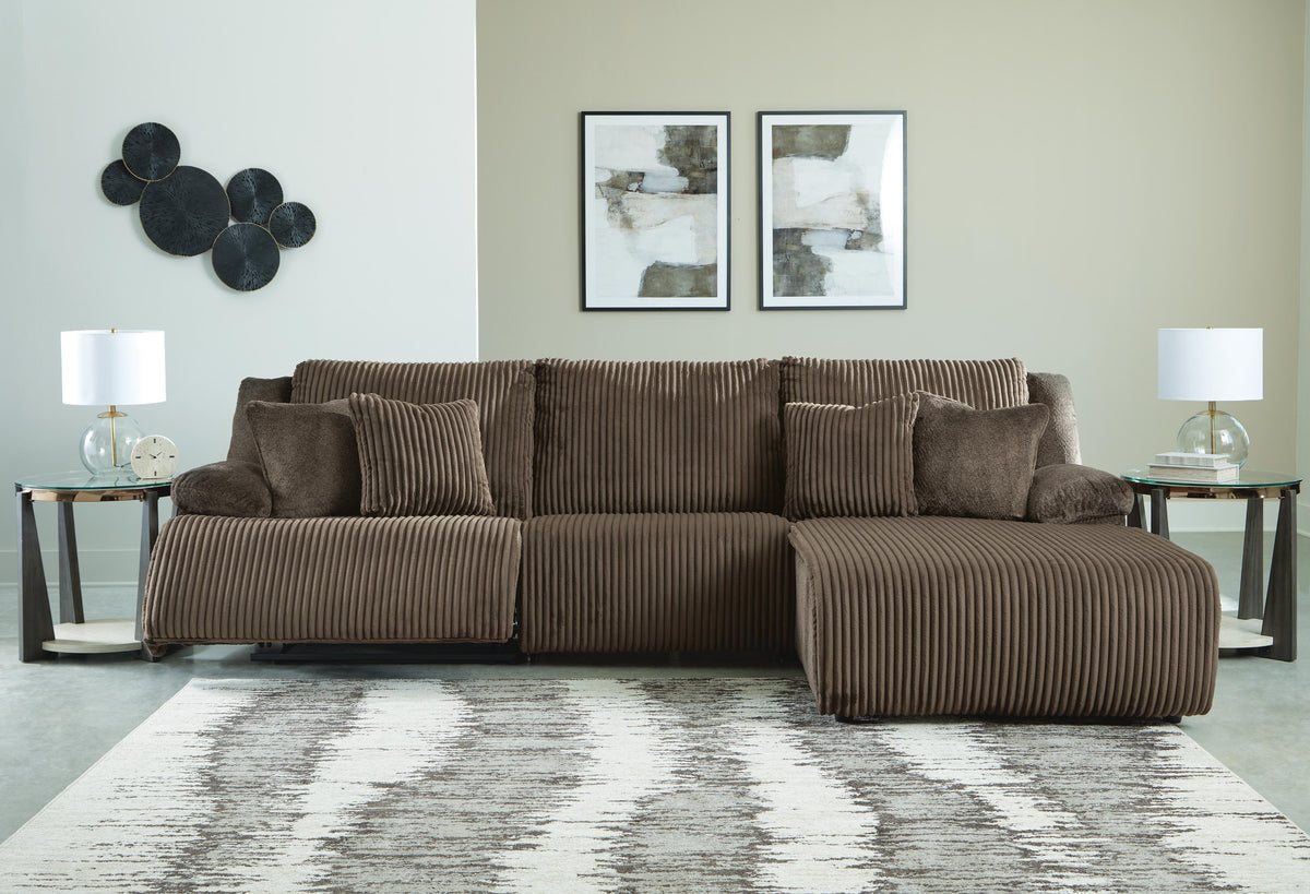 Top Tier 3-Piece Reclining Sectional Sofa Chaise Velvet