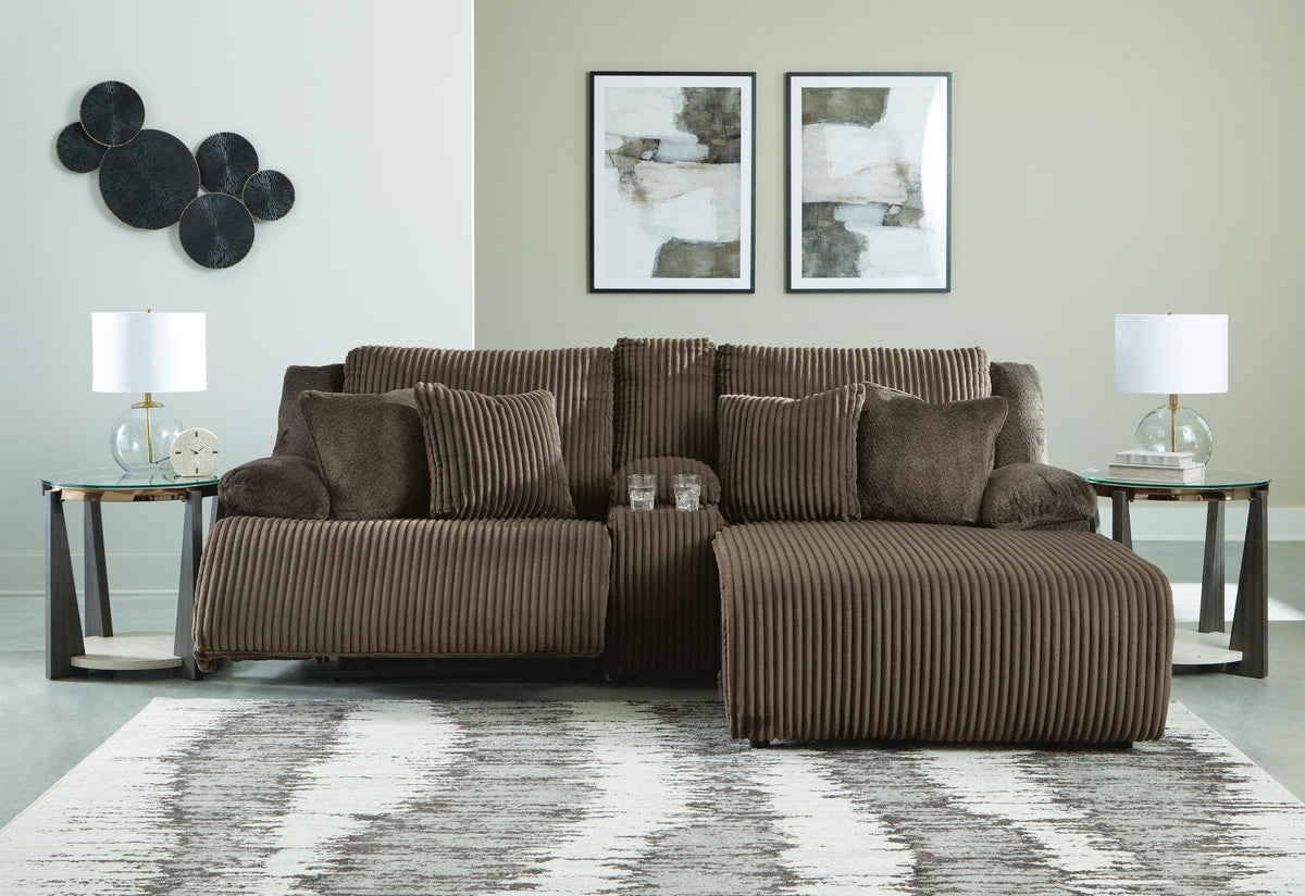 Top Tier 3-Piece Reclining Sectional Sofa with Chaise Velvet