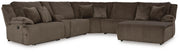 Top Tier 6-Piece Reclining Sectional with Chaise Velvet