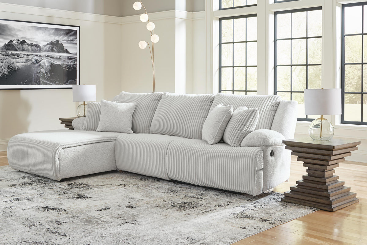 Top Tier 3-Piece Reclining Sectional Sofa Chaise Velvet