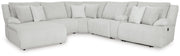 Top Tier 6-Piece Reclining Sectional with Chaise Velvet