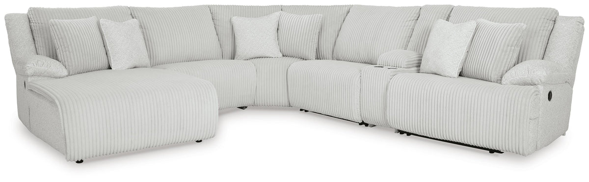 Top Tier 6-Piece Reclining Sectional with Chaise Velvet