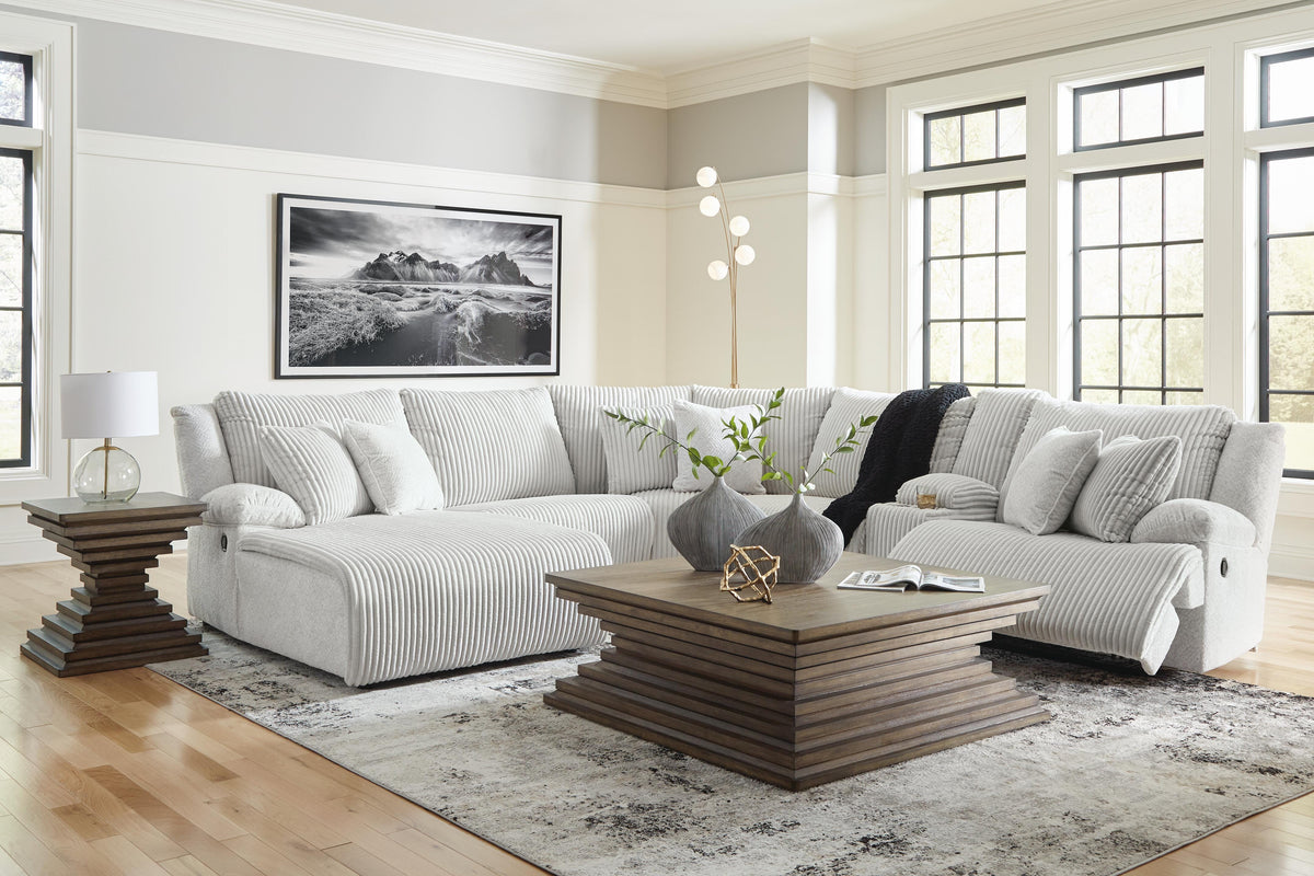 Top Tier 6-Piece Reclining Sectional with Chaise Velvet