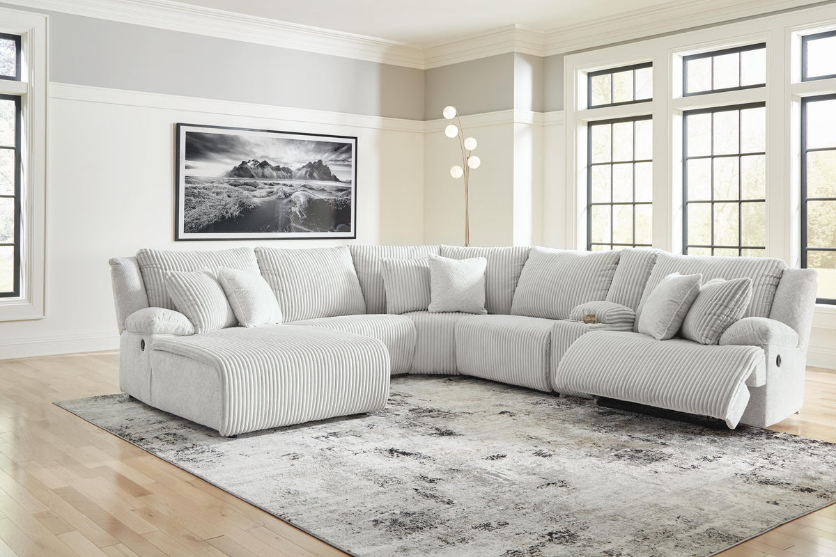 Top Tier 6-Piece Reclining Sectional with Chaise Velvet