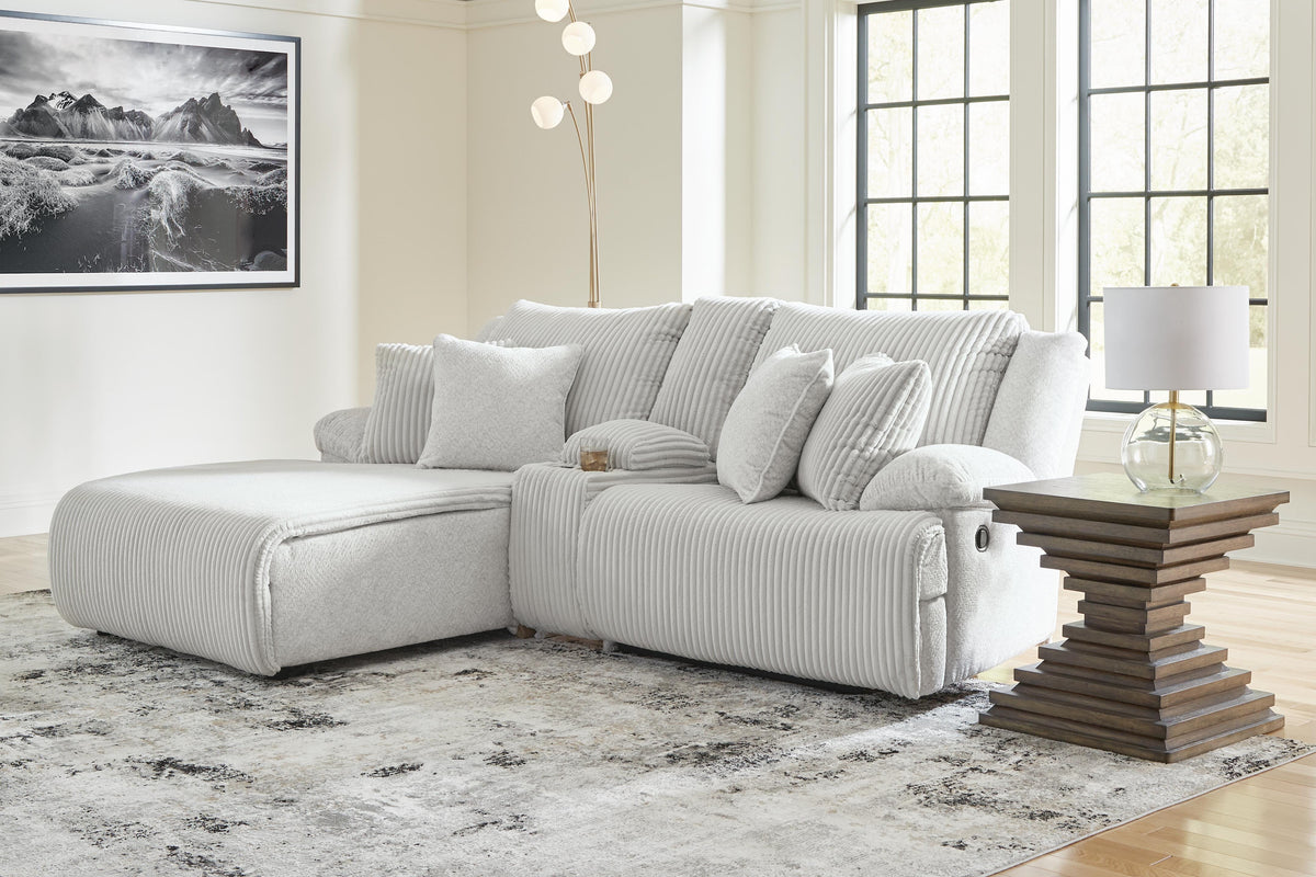 Top Tier 3-Piece Reclining Sectional Sofa with Chaise Velvet