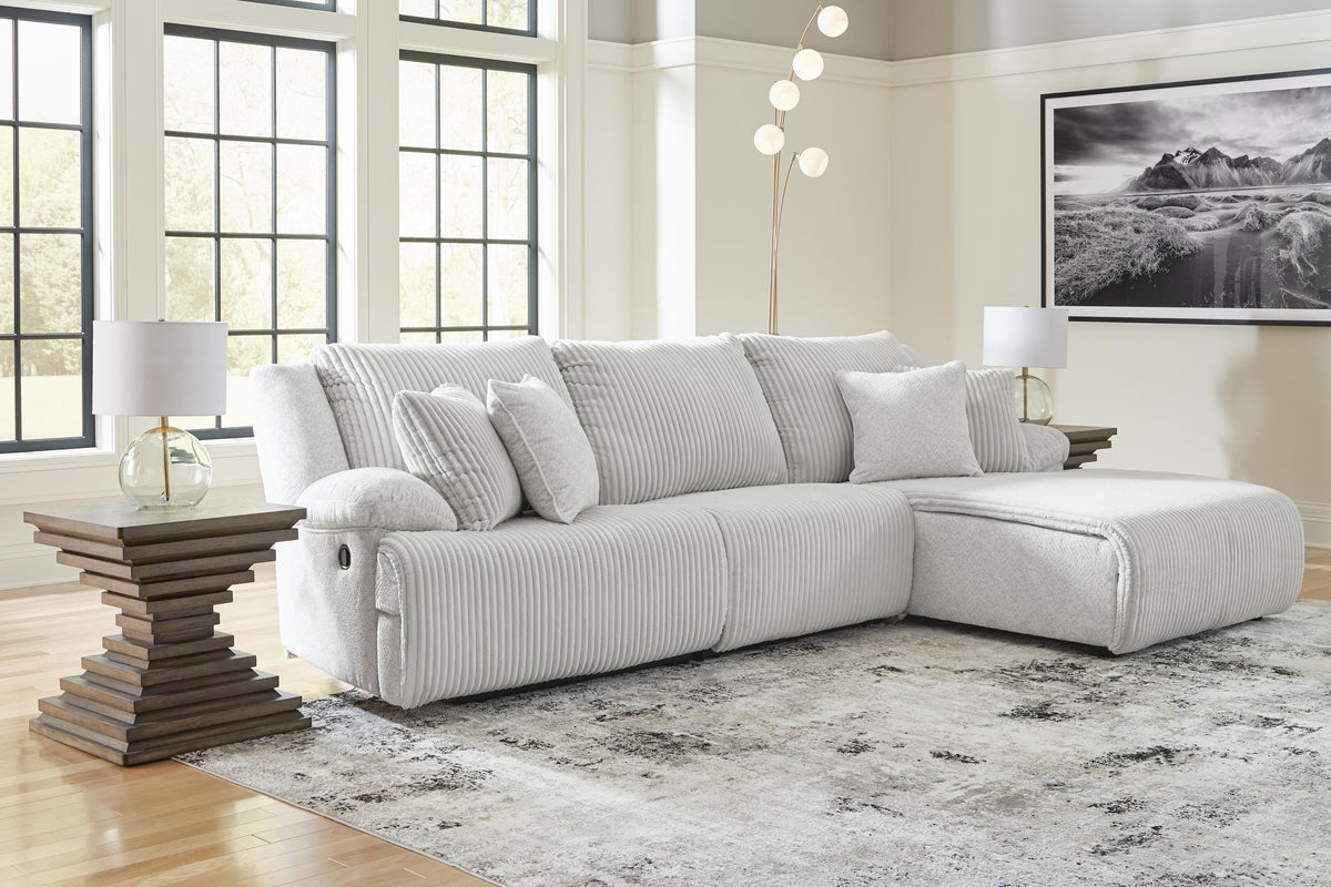 Top Tier 3-Piece Reclining Sectional Sofa Chaise Velvet