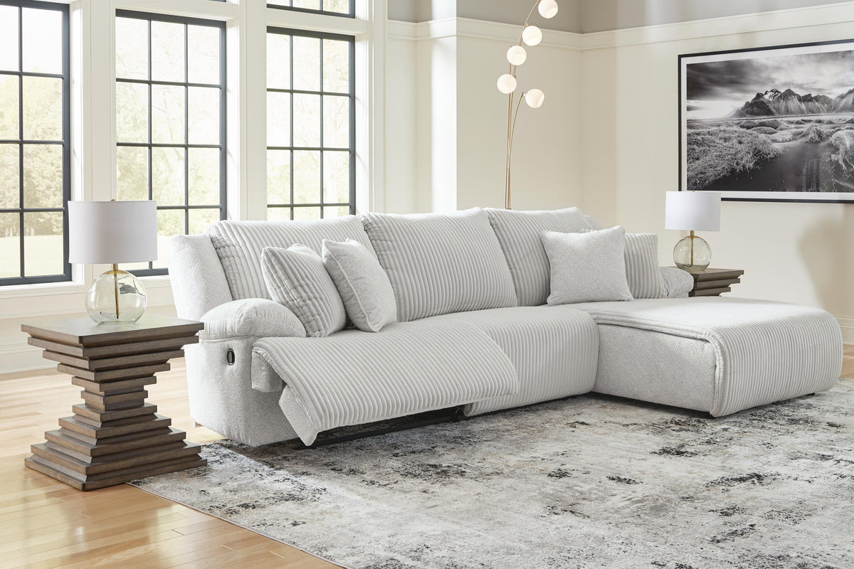 Top Tier 3-Piece Reclining Sectional Sofa Chaise Velvet