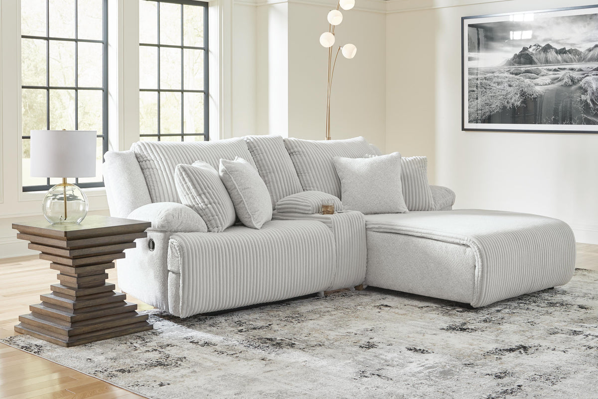 Top Tier 3-Piece Reclining Sectional Sofa with Chaise Velvet