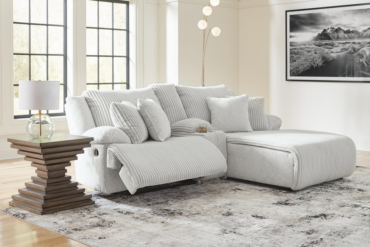 Top Tier 3-Piece Reclining Sectional Sofa with Chaise Velvet